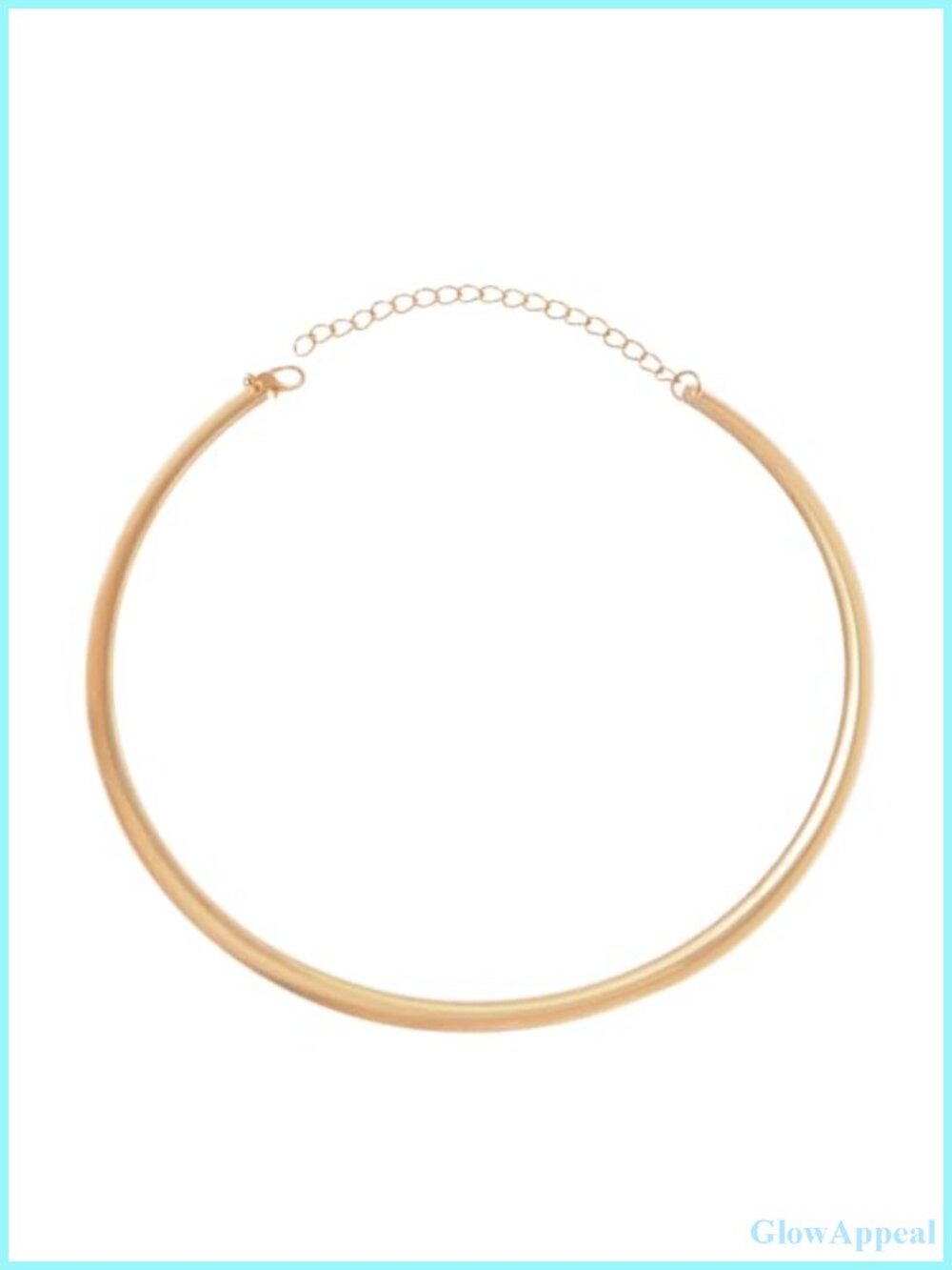 Silver Choker Necklace Open Round Collar Adjustable Alloy Women